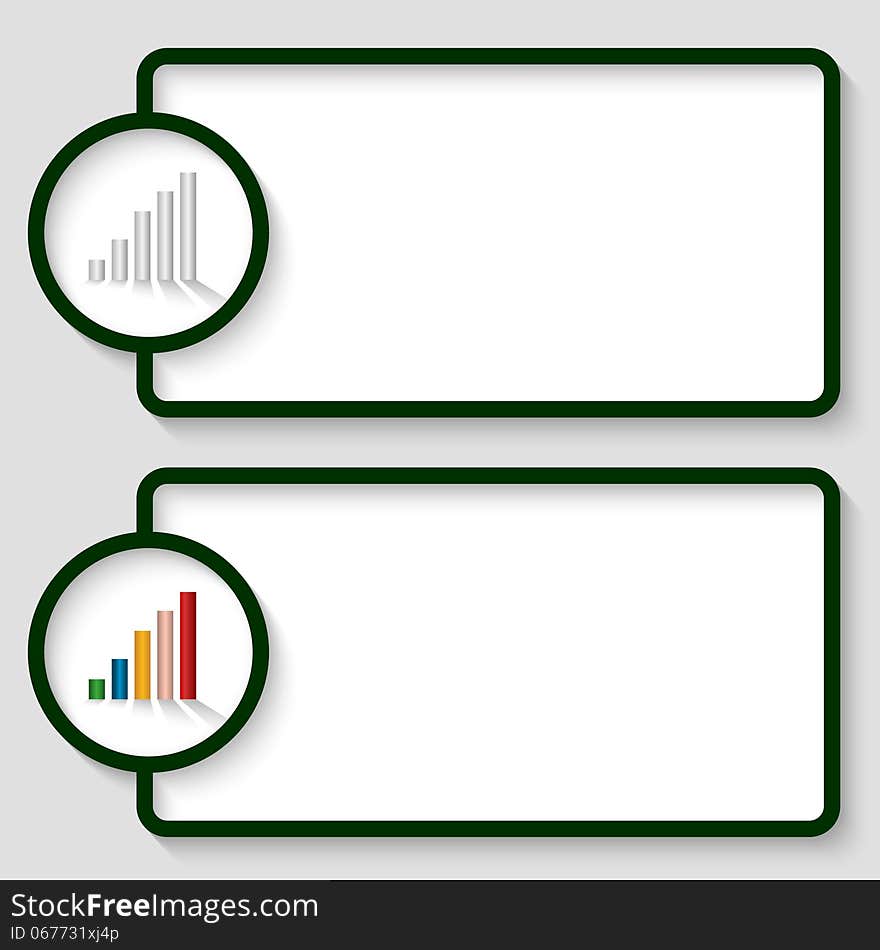 Two vector text frame with graph. Two vector text frame with graph