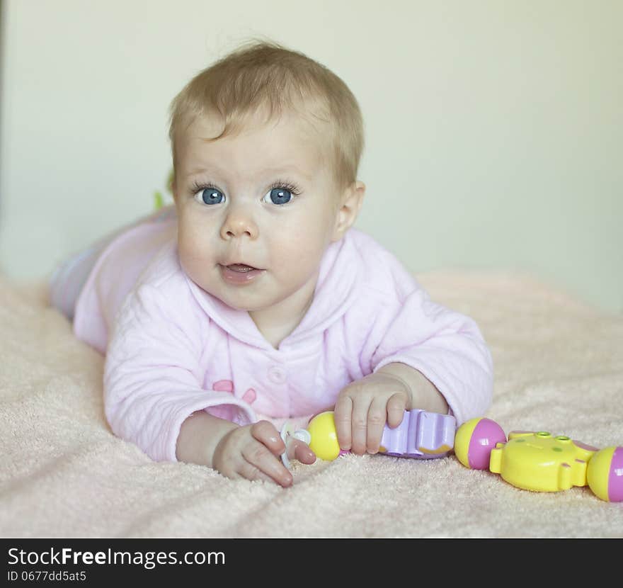 Portrait of the baby of half a year.