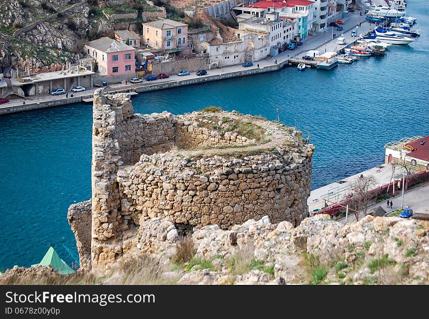 An old stone fort on a hill in Balaclava. An old stone fort on a hill in Balaclava