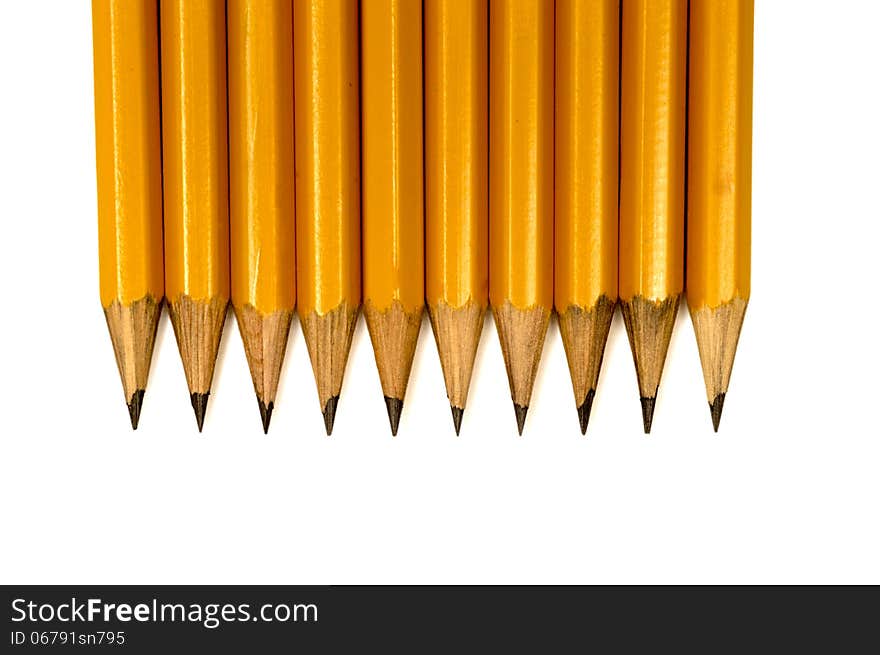 Close Up Shot Of Sharpened Pencils