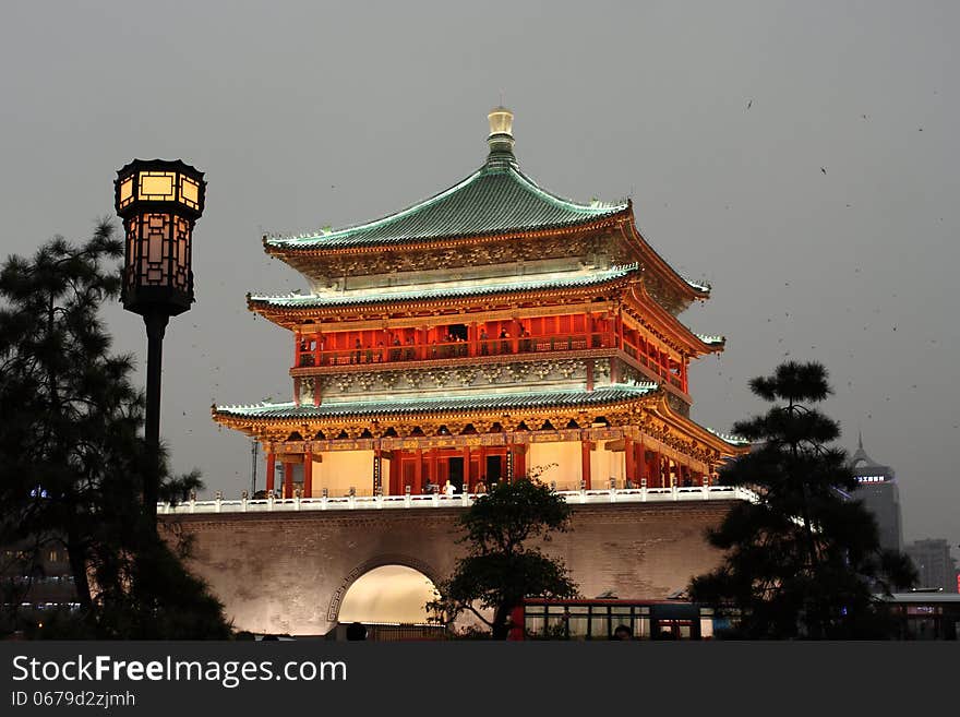 Famous Bell Tower in ancient capital of China. Famous Bell Tower in ancient capital of China