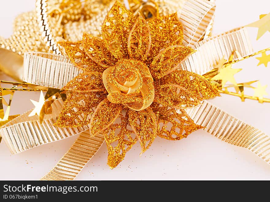 Christmas yellow decoration closeup image. Christmas yellow decoration closeup image.