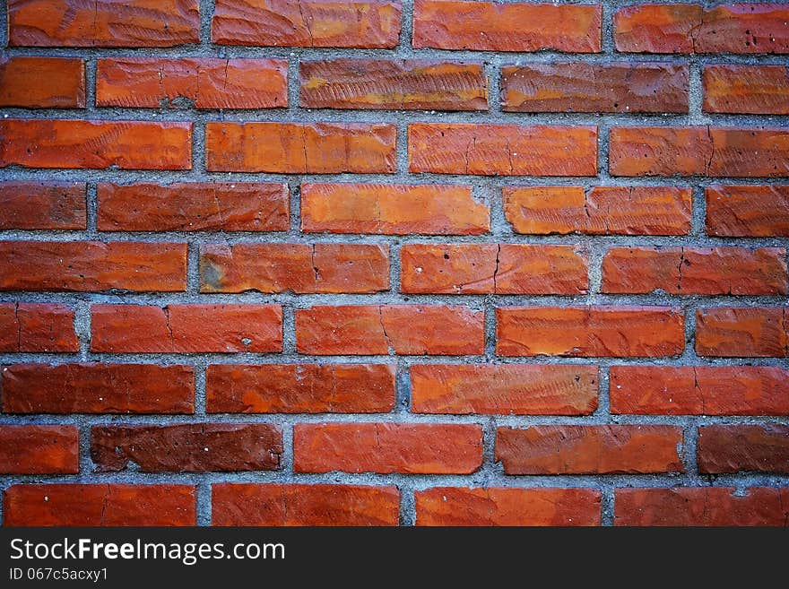 Bricks texture detail with red and brown new bricks