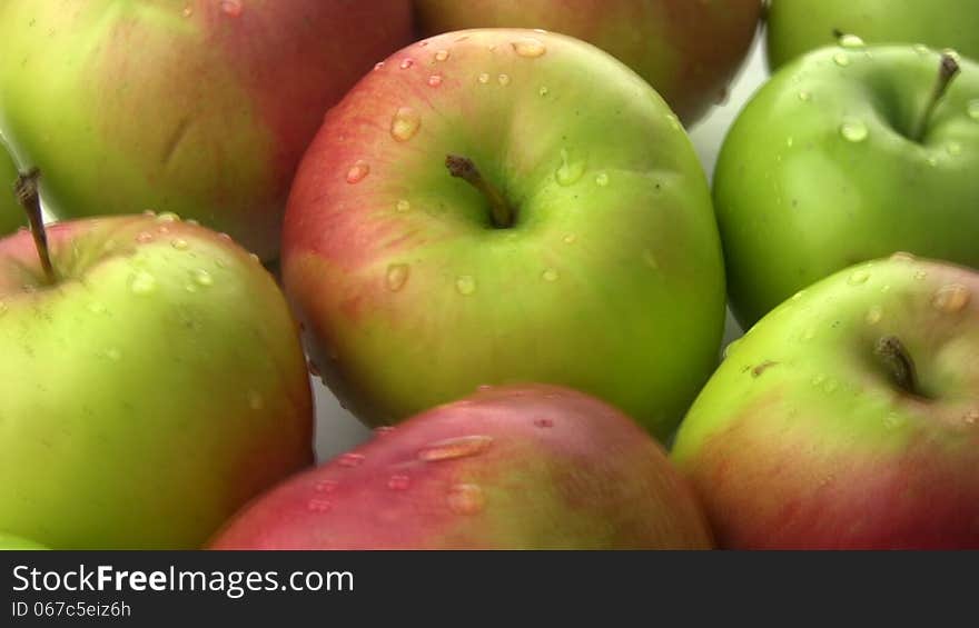 Fresh juicy natural apples rotates, showing itself on all sides. Fresh juicy natural apples rotates, showing itself on all sides