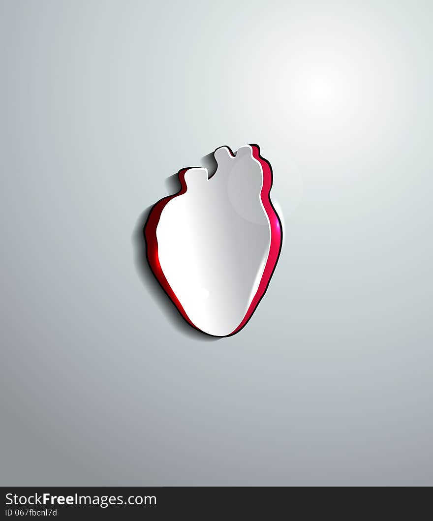 Human heart abstract design. Medical background. Cut out of paper human heart. Human heart abstract design. Medical background. Cut out of paper human heart.