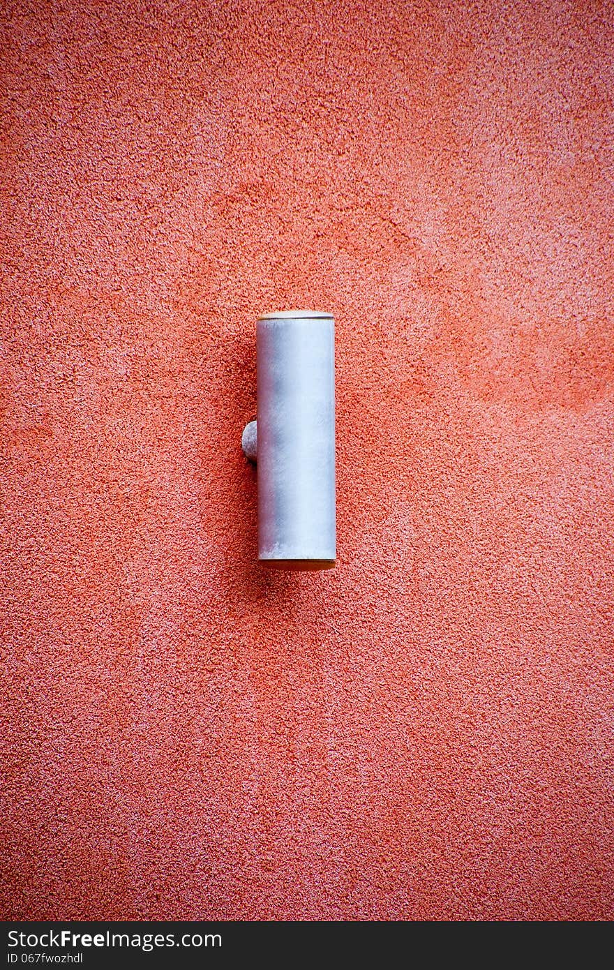 White Lamp On Red Wall