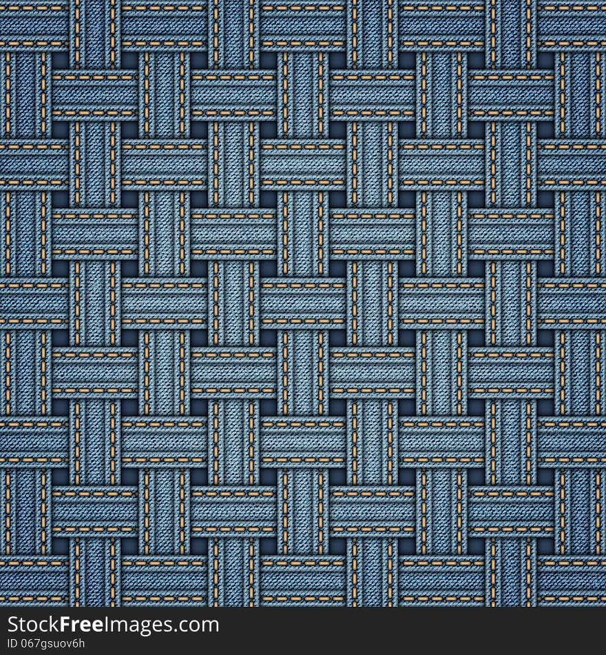 Vector wicker denim texture. Eps10