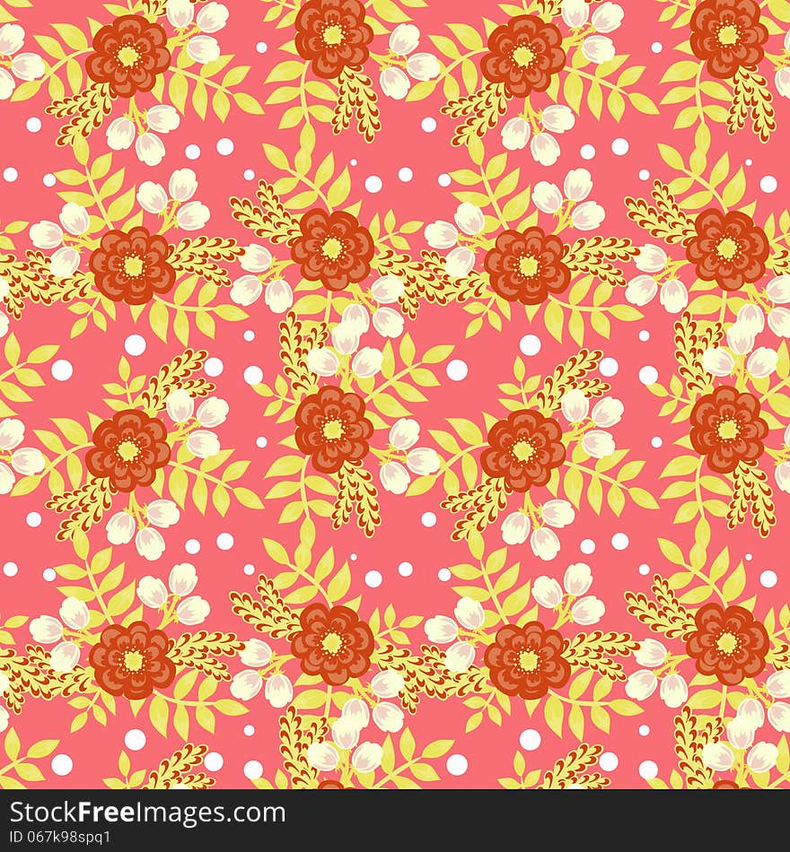 Vector seamless background with flowers. Vector seamless background with flowers