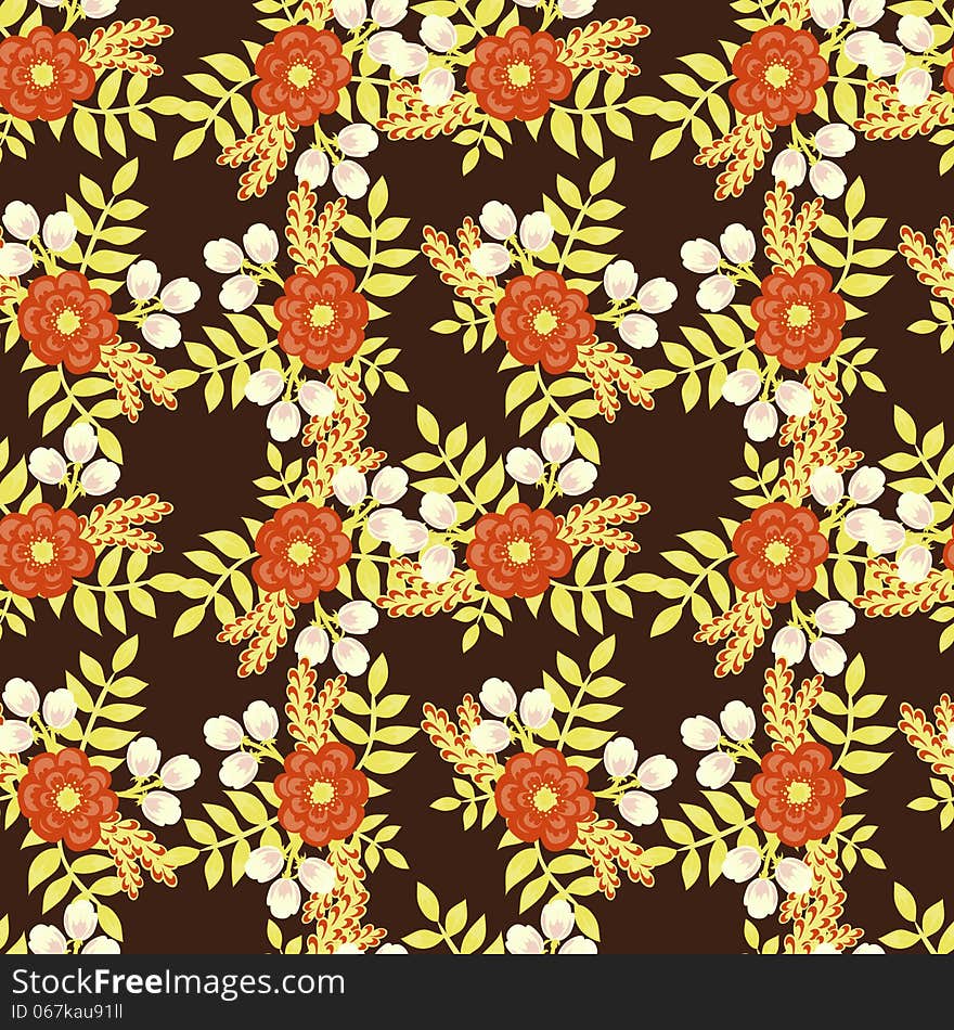 Vector seamless background with flowers. Vector seamless background with flowers