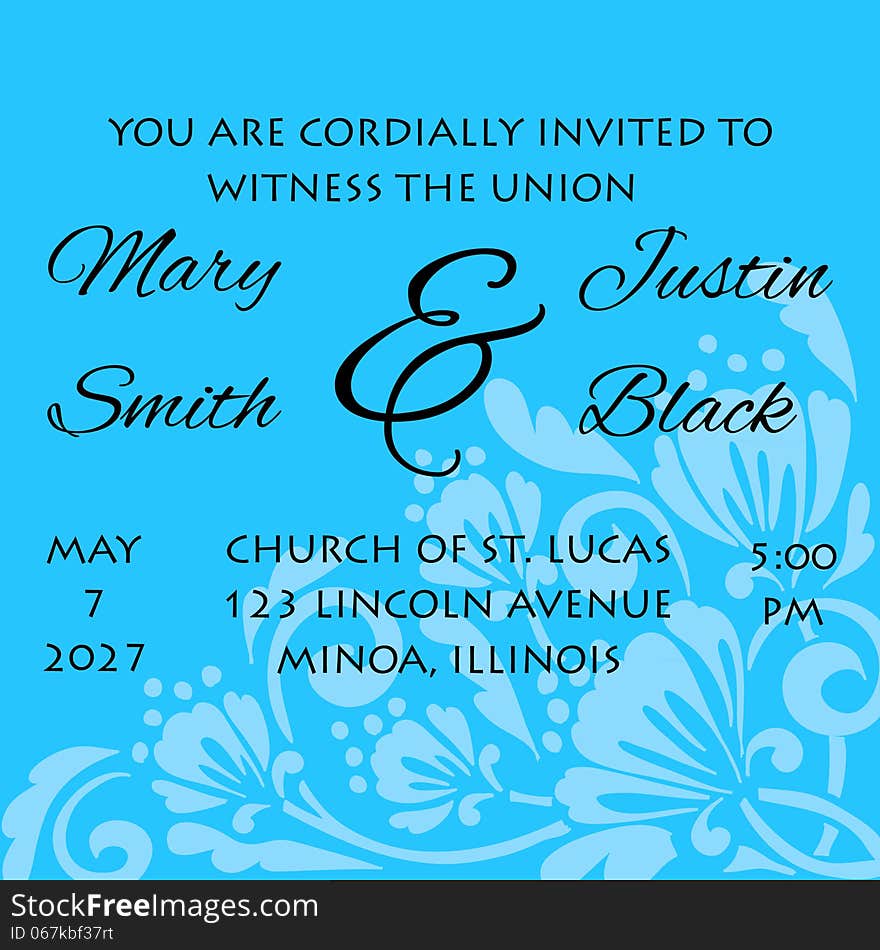 Wedding card or invitation with abstract floral background