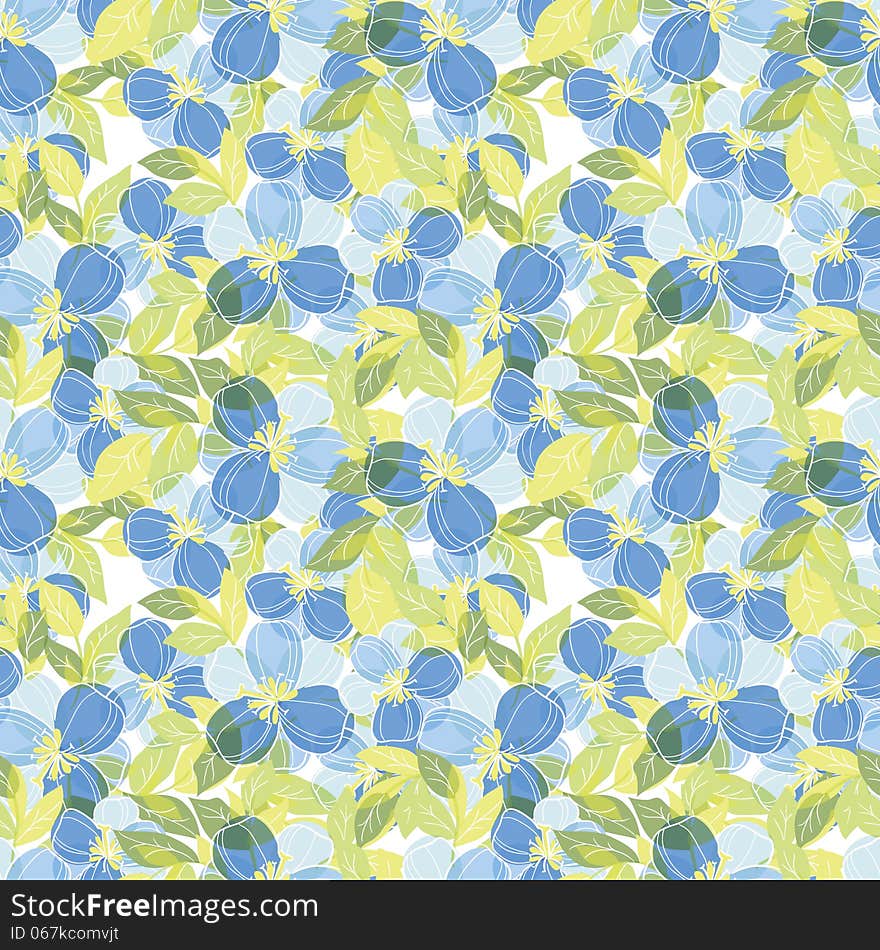 Vector seamless background with flowers. Vector seamless background with flowers