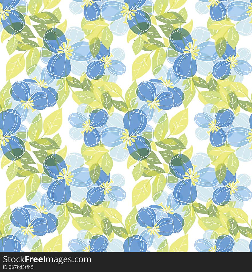 Vector seamless background with flowers. Vector seamless background with flowers