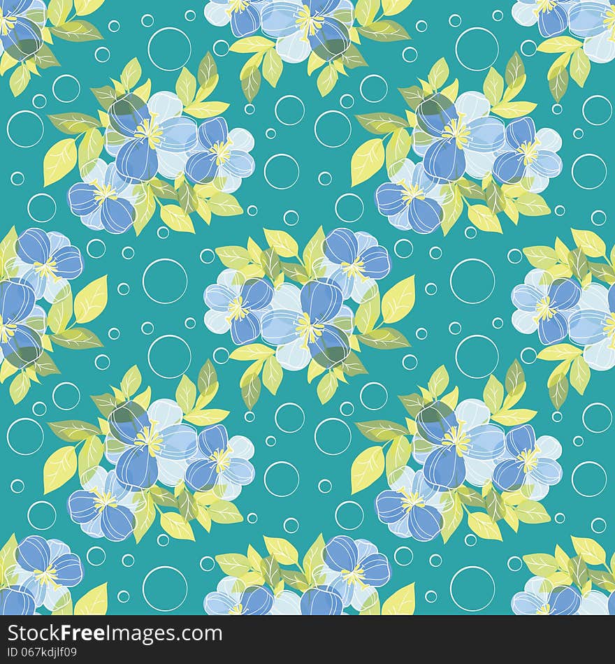 Vector seamless background with flowers. Vector seamless background with flowers