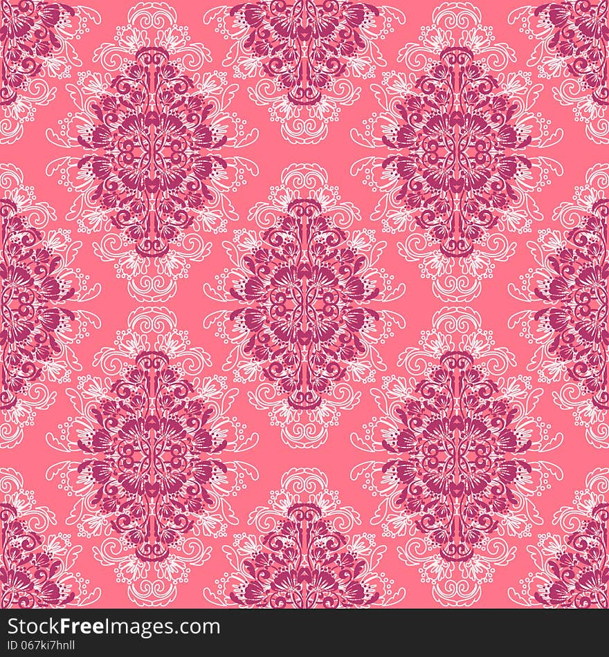 Vector seamless background with flowers. Vector seamless background with flowers