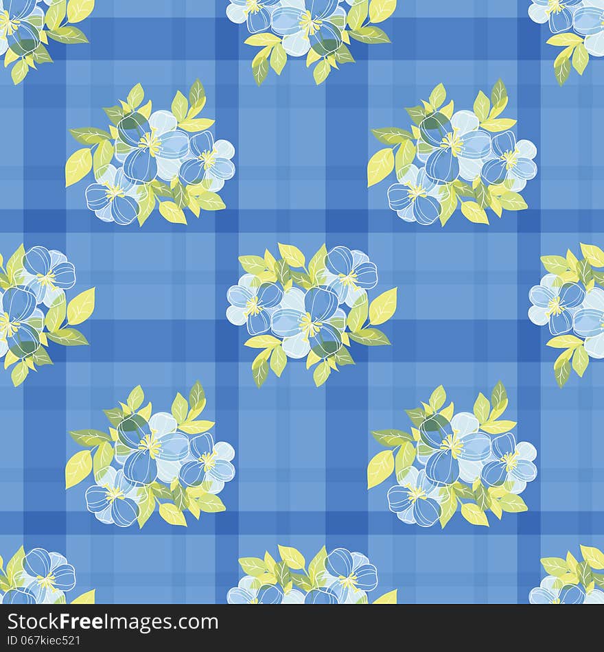 Vector seamless background with flowers. Vector seamless background with flowers