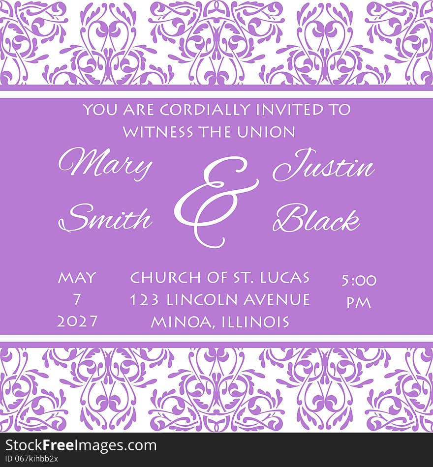 Wedding card or invitation with abstract floral background