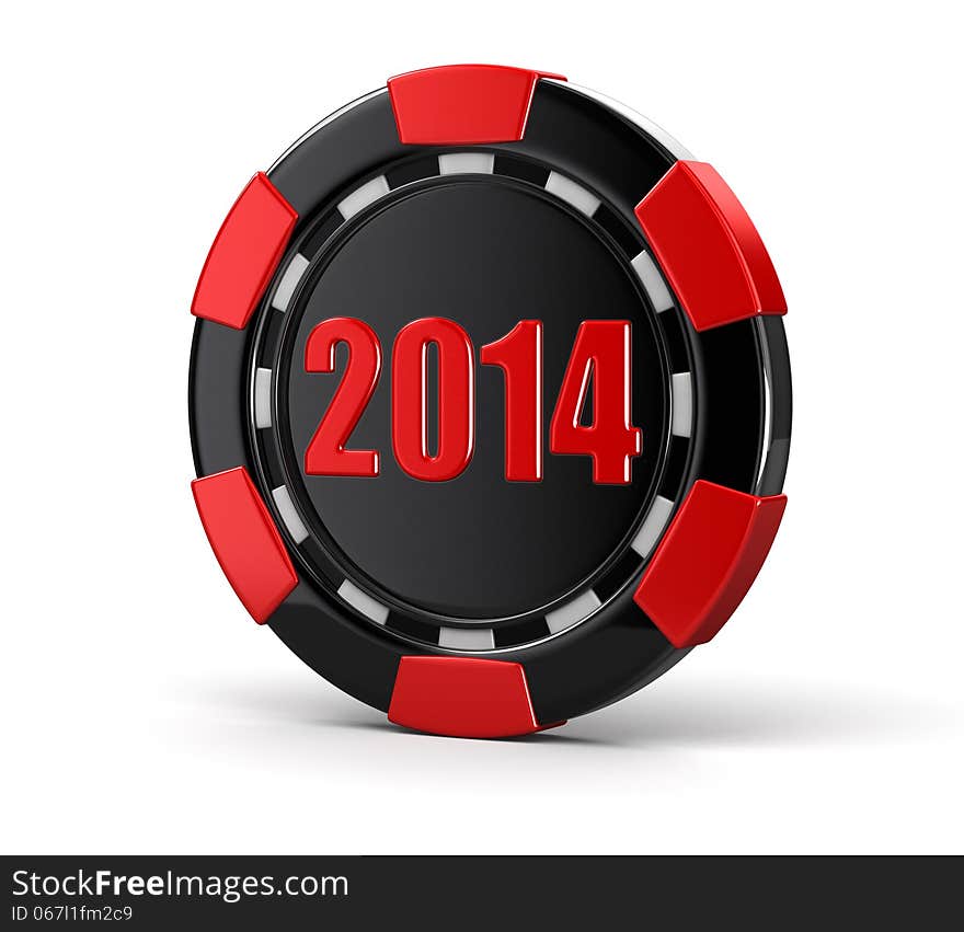 Casino chip 2014 &x28;clipping path included&x29