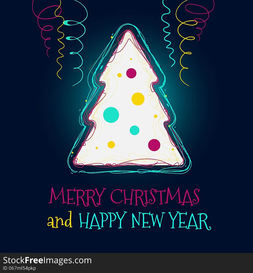 Christmas tree vector background. Eps 10.