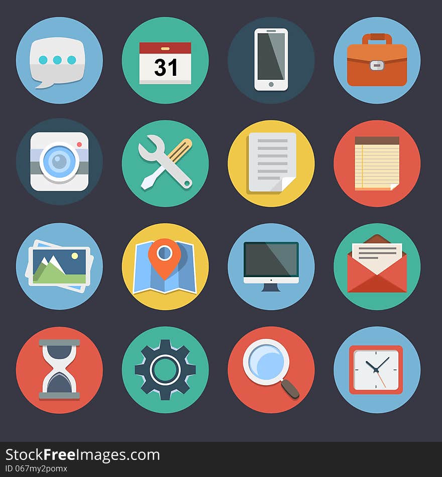 Flat Icons for Web and Applications Set 1. Flat Icons for Web and Applications Set 1