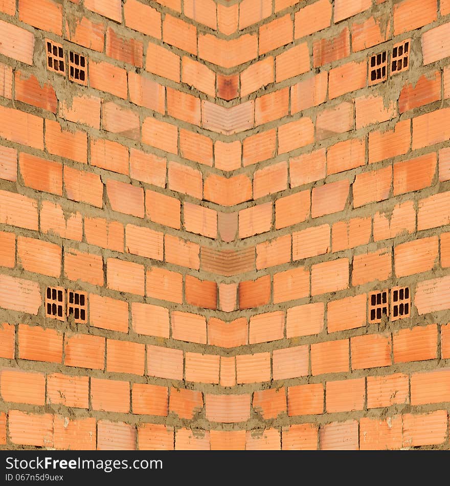 Background Texture of Red Brick Wall