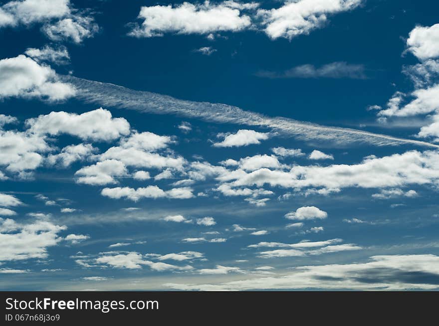 Amazing blue cloudy sky