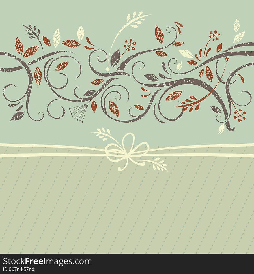 Decorative background with plant elements and space for your text