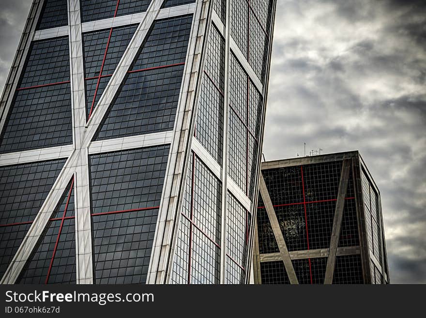 Modern Architecture in Madrid with Cloudy sky. Modern Architecture in Madrid with Cloudy sky