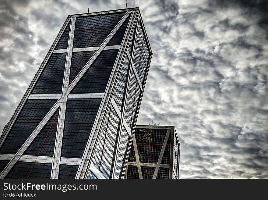 Modern Architecture in Madrid with Cloudy sky. Modern Architecture in Madrid with Cloudy sky