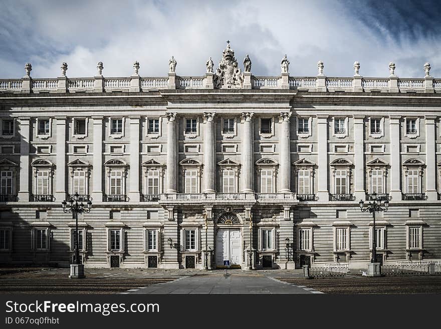 Royal Palace in Madrid with blue sky. Royal Palace in Madrid with blue sky