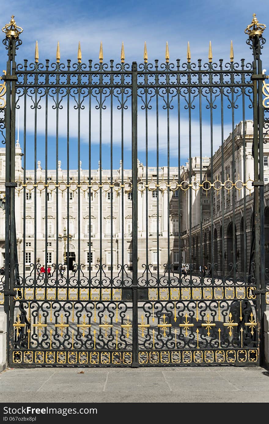 Royal Palace in Madrid closed up door. Royal Palace in Madrid closed up door