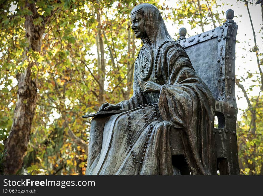 Statue of the nun and writer of Mexico sor Juana Ines de la Cruz.