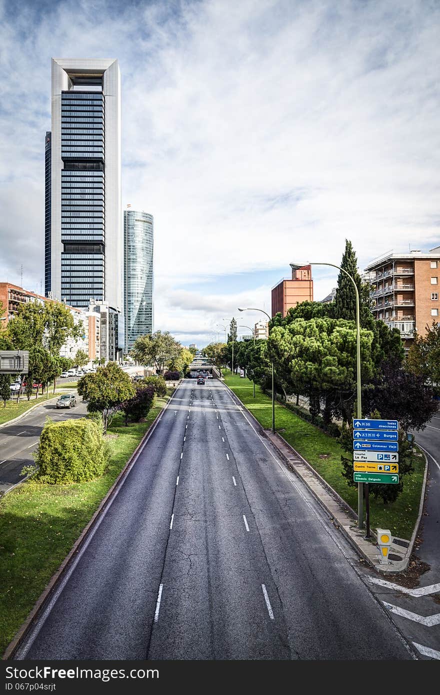 A vision of the buildings of Madrid city