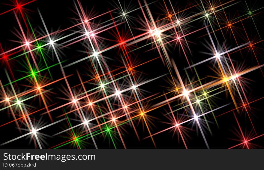 Colorful flashing stars