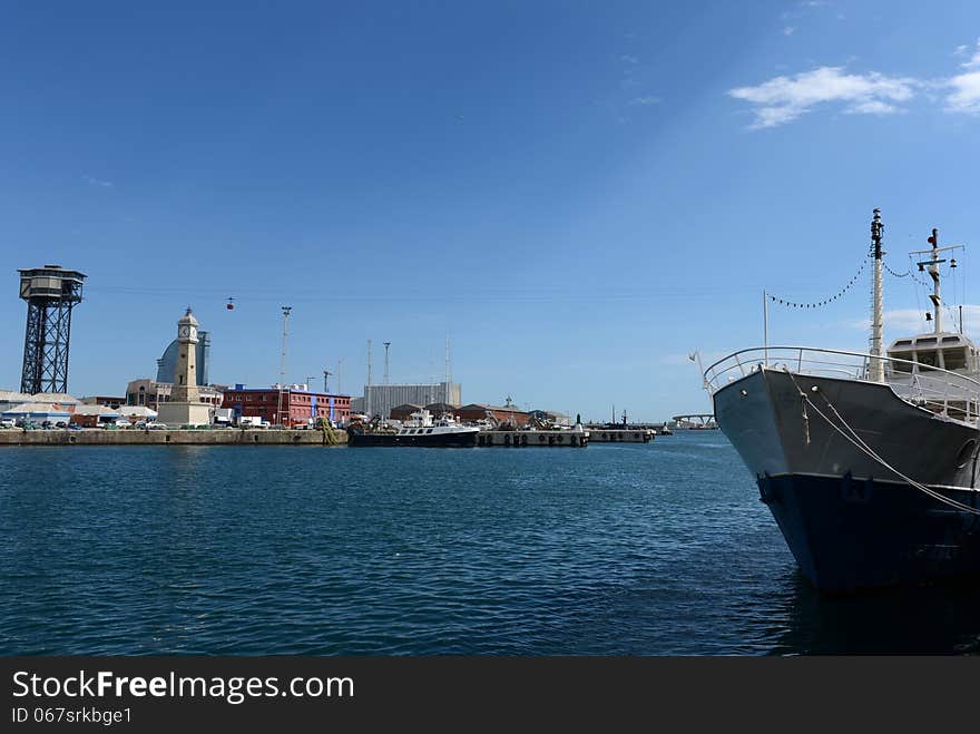 BARCELONA, SPAIN - MAY 30: Port Vell and La Barceloneta district in May 30, 2013 in Barcelona, Spain. It is the oldest and largest port the city. BARCELONA, SPAIN - MAY 30: Port Vell and La Barceloneta district in May 30, 2013 in Barcelona, Spain. It is the oldest and largest port the city.