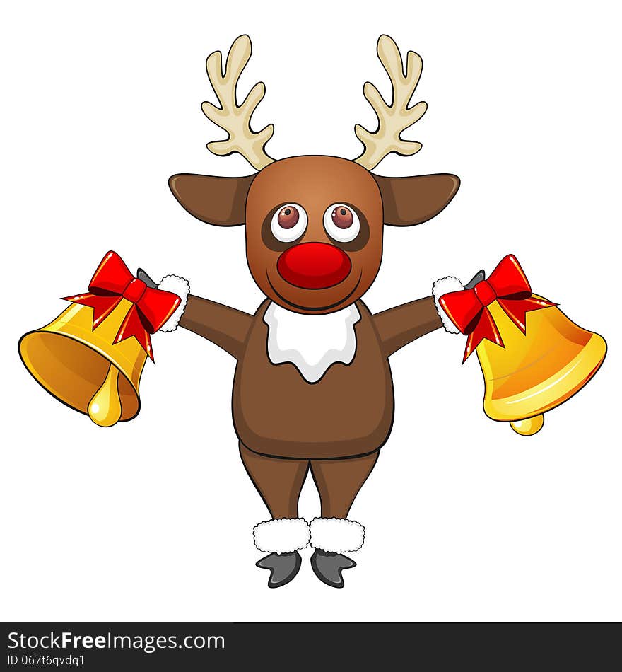 Christmas Deer With Bells