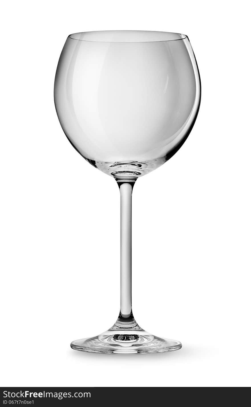 Empty wineglass isolated on a white background