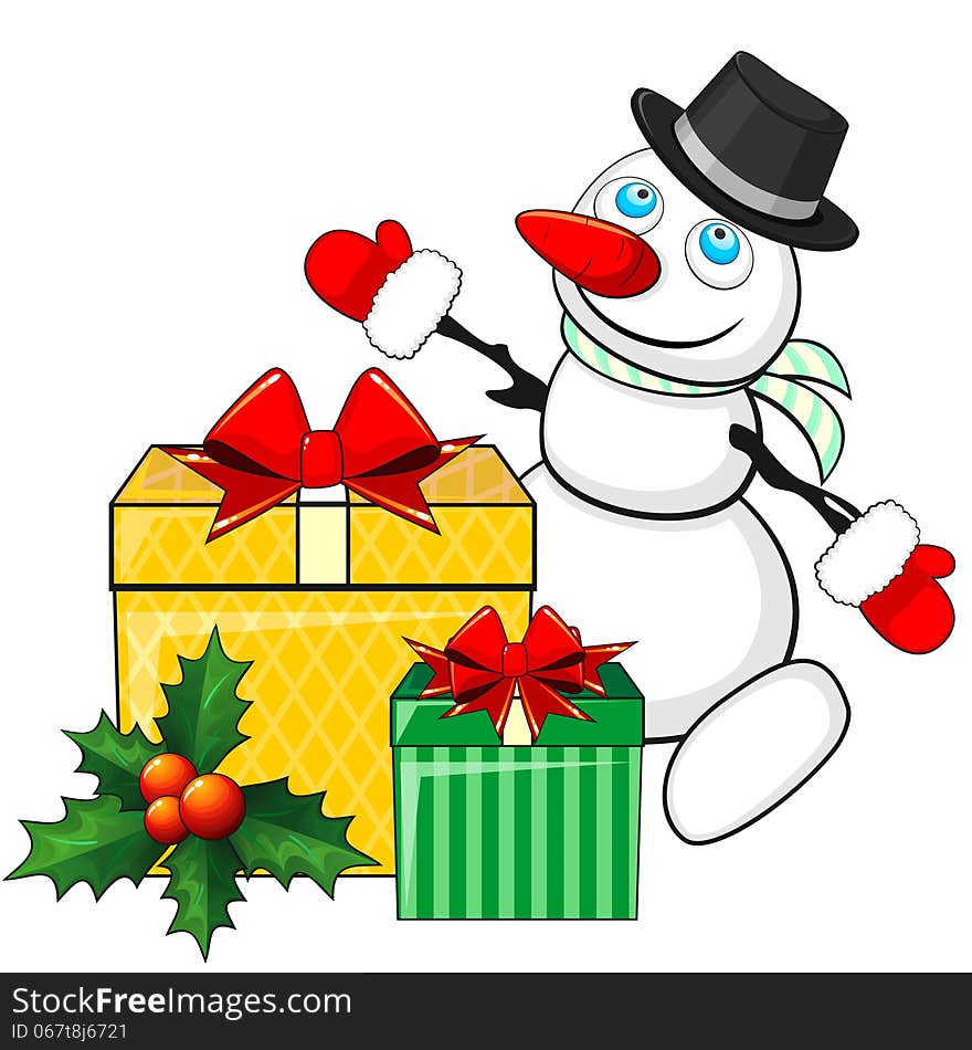 Snowman And Christmas Gifts