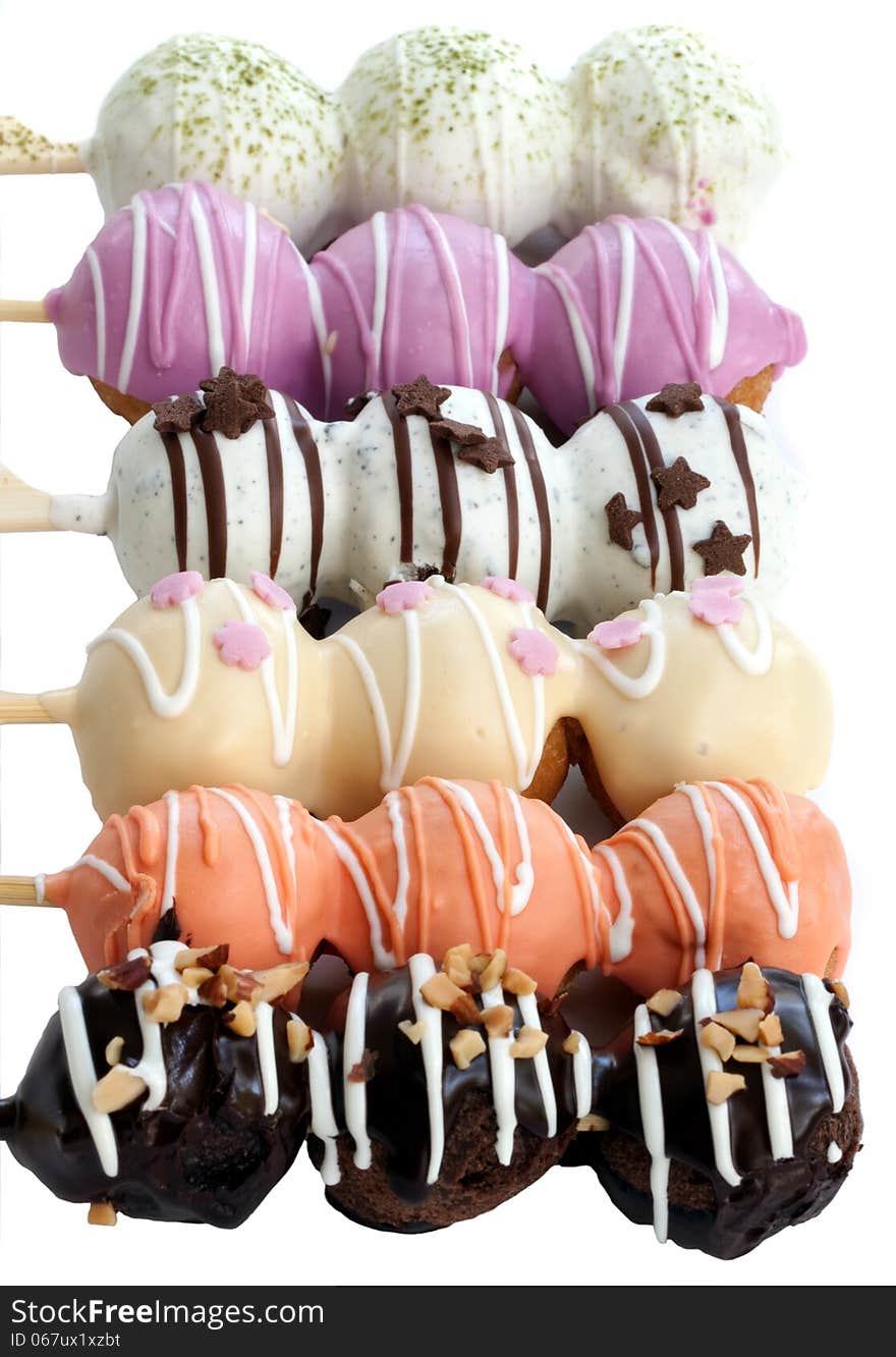 Multicolor bakery ball on stick