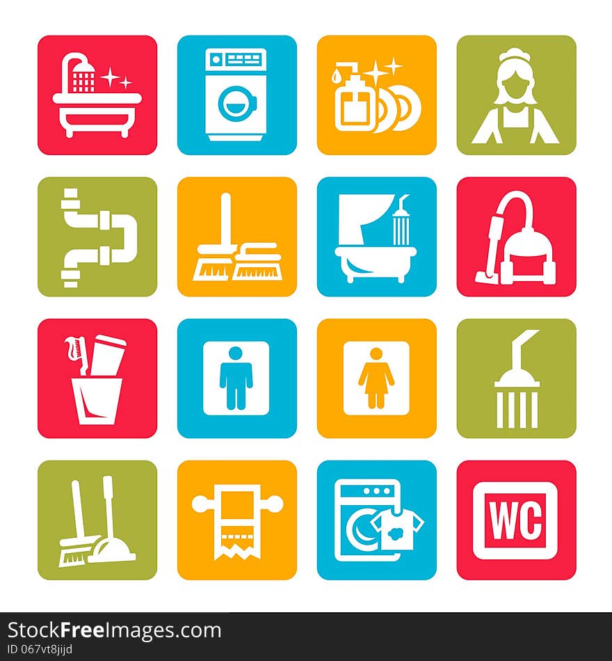 Colorful Cleaning Icons