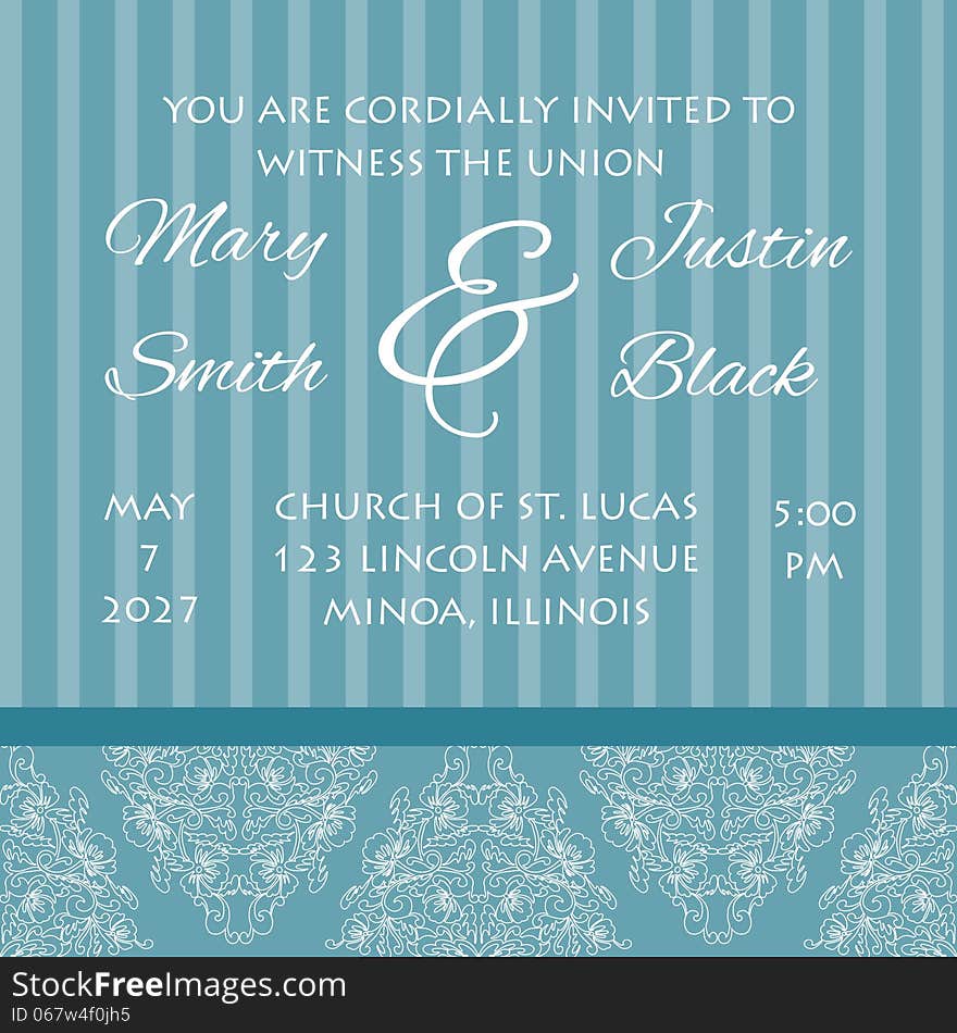 Wedding card or invitation with abstract floral background