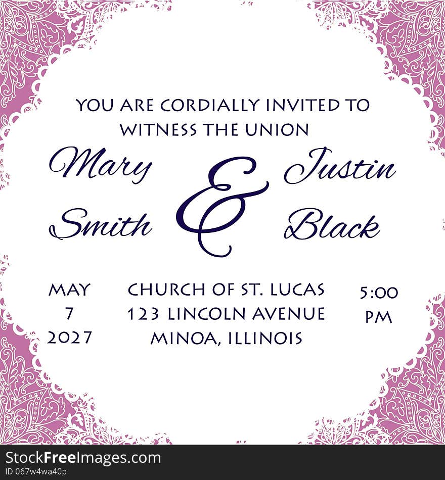 Wedding card or invitation with abstract floral background