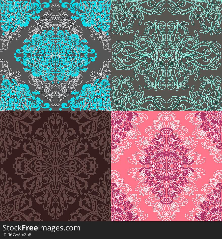 Vector seamless background with flowers. Vector seamless background with flowers