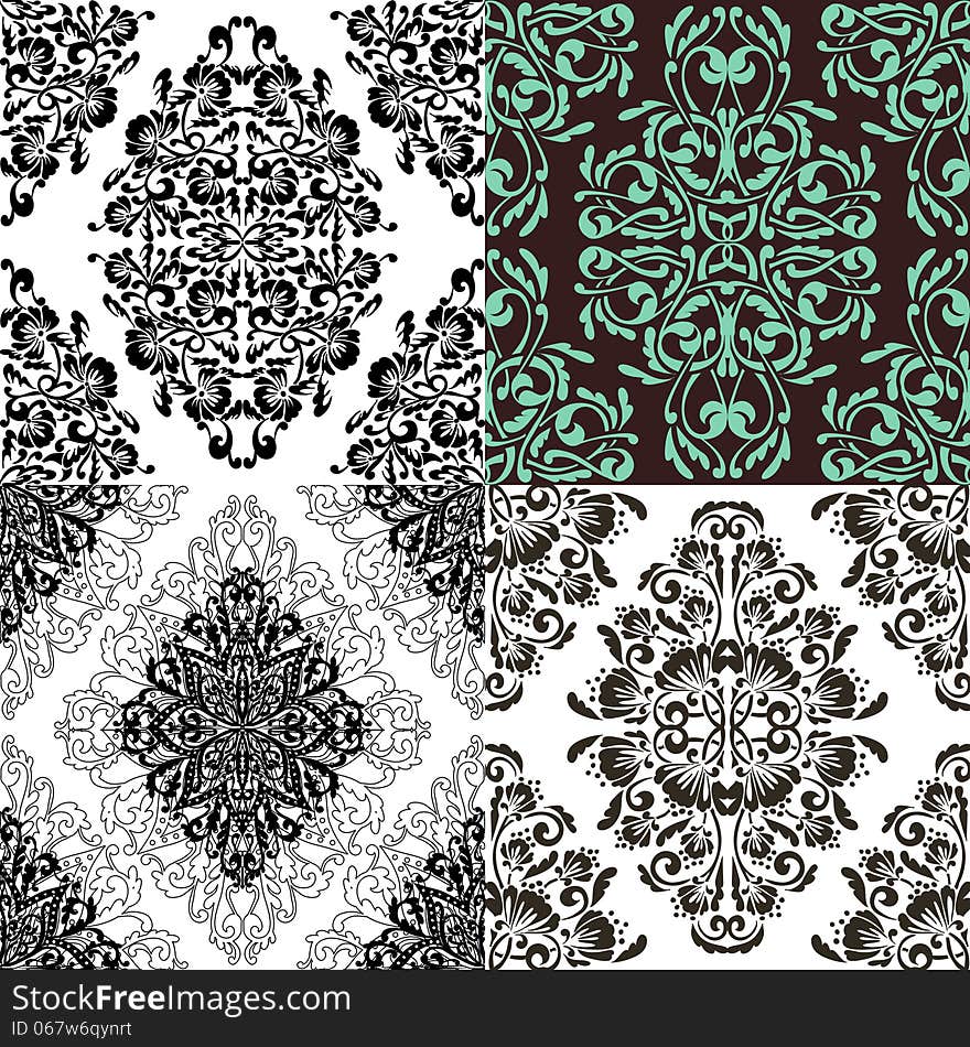 Vector seamless background with flowers. Vector seamless background with flowers