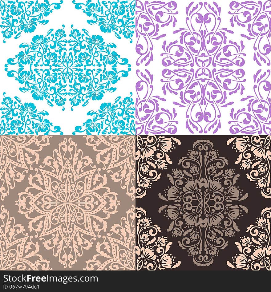 Vector seamless background with flowers. Vector seamless background with flowers