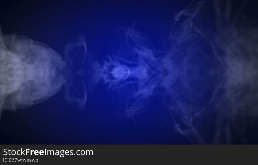 Abstract blue smoke on black background and abstract fire lines. Slow motion. Abstract blue smoke on black background and abstract fire lines. Slow motion