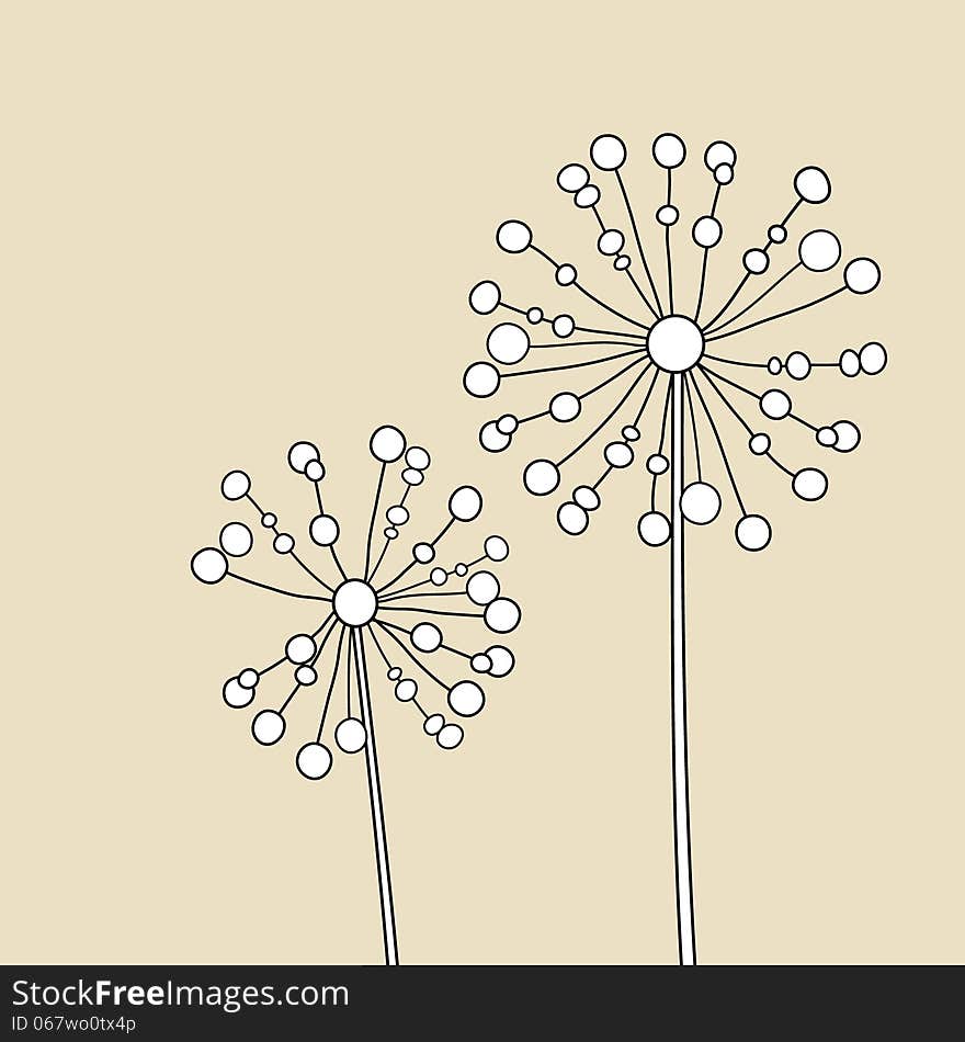 Floral Elements for design, dandelions. EPS10 Vector illustration. Floral Elements for design, dandelions. EPS10 Vector illustration