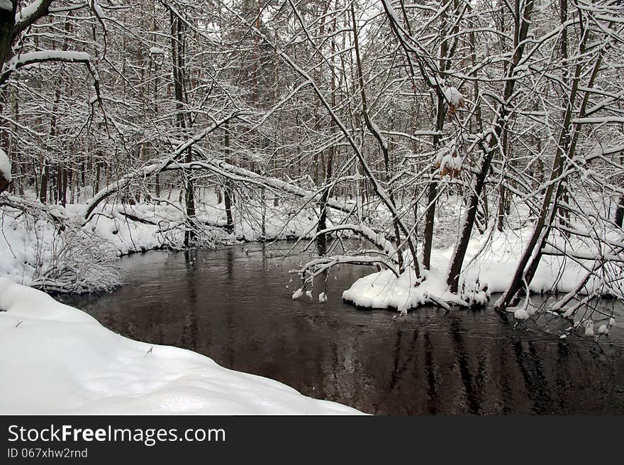 River in the winter.