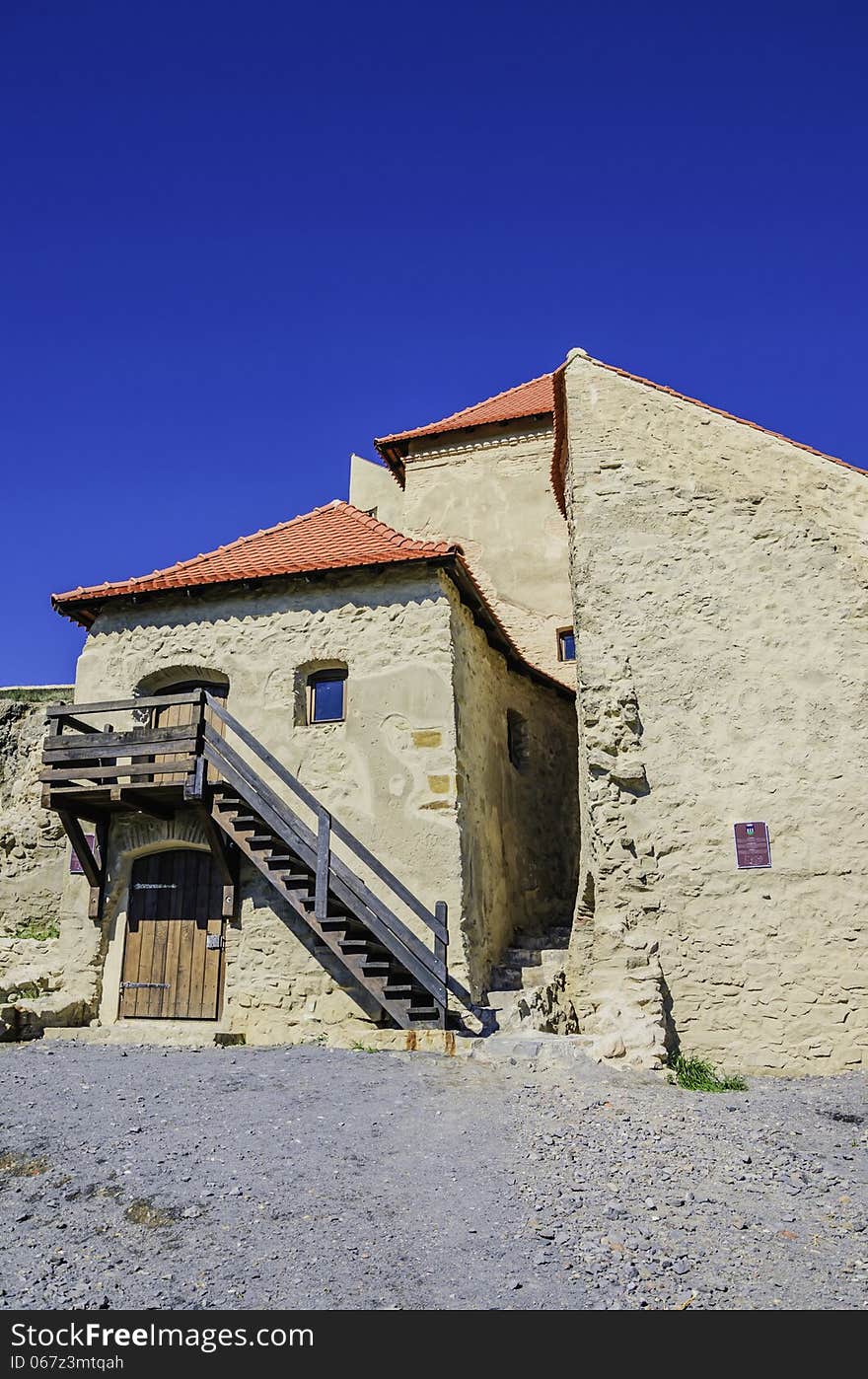 Small house inside the rehabilitated Rupea fortress - the rehabilitation started 3 years ago with European grants. Nowadays, the fortress is being visited by more and more turists as it became the main attraction of the area. Small house inside the rehabilitated Rupea fortress - the rehabilitation started 3 years ago with European grants. Nowadays, the fortress is being visited by more and more turists as it became the main attraction of the area.