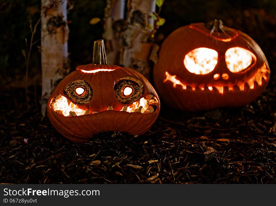 Sad halloween pumpkin head after the holiday