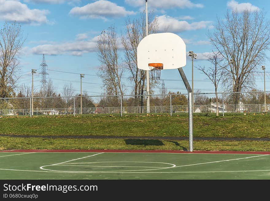 Basketball hoop in park